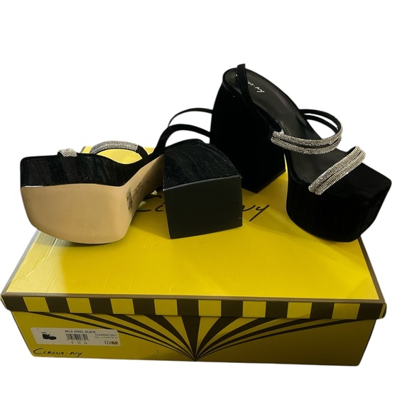 Circus by Sam Edelman Black and Silver Chunky Heels EUC - Picture 2 of 5